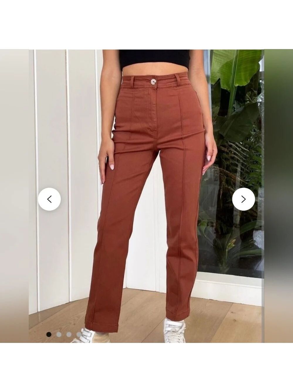 Glassons Pintuck Straight Leg Pant in Burnt Orange US 2/NZ 6